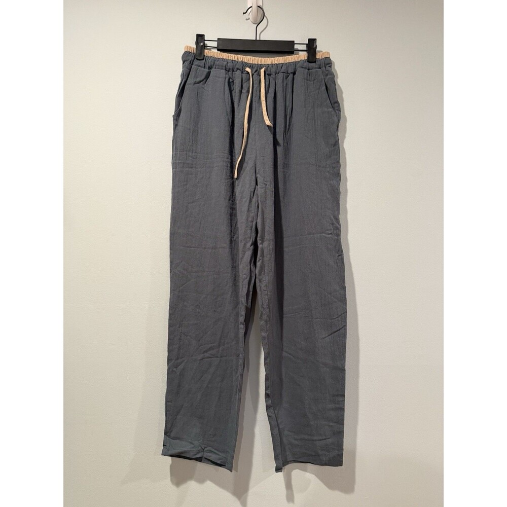 NEW Buddha Stones Pants Womens Large Cotton/Linen Lightweight Travel Yoga Active